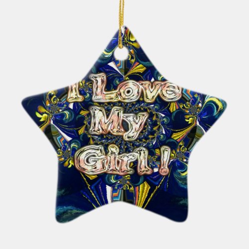 Personalize Your Love Infinity I Love my Girl Ceramic Ornament