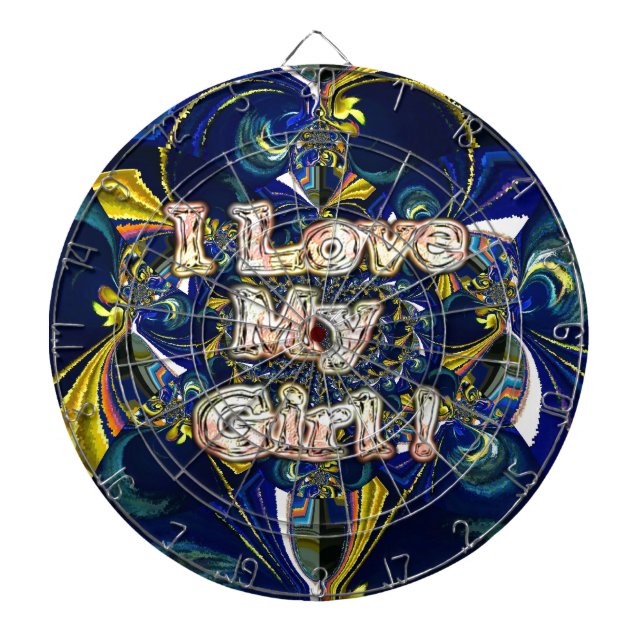 Personalize Your Love Infinity: I Love my Girl Dartboard (Front)