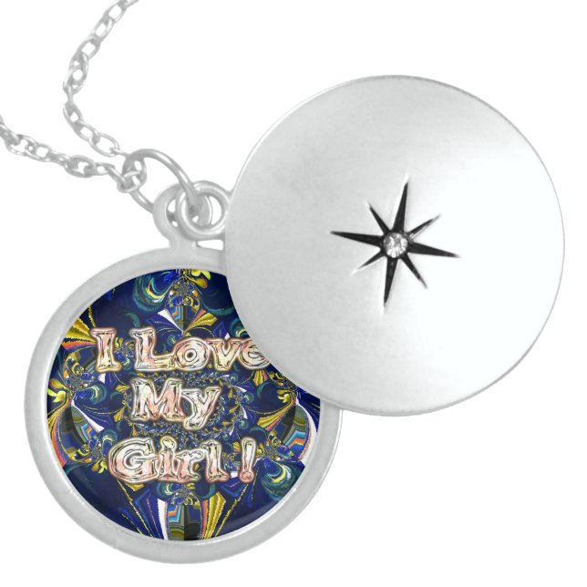 Personalize Your Love Infinity: I Love my Girl Locket Necklace (Front)
