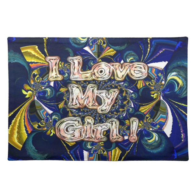 Personalize Your Love Infinity: I Love my Girl Placemat (Front)