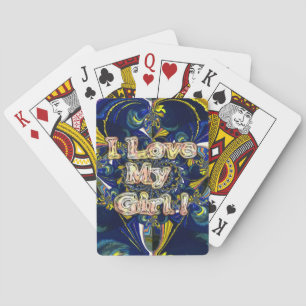 Personalize Your Love Infinity: I Love my Girl Poker Cards