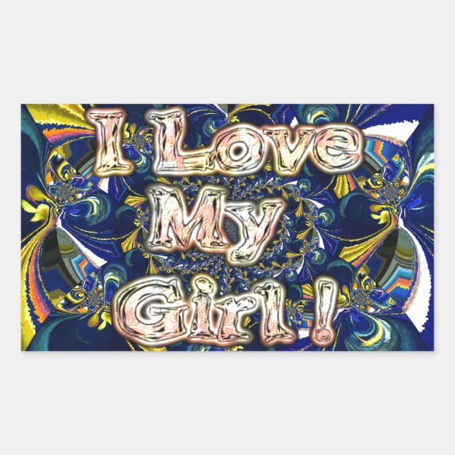 Personalize Your Love Infinity: I Love my Girl Rectangular Sticker (Front)