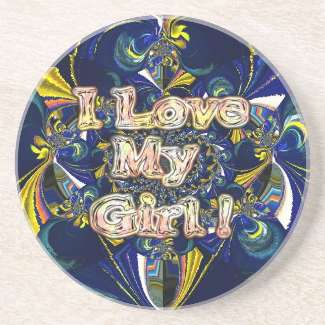 Personalize Your Love Infinity: I Love my Girl Sandstone Coaster (Front)