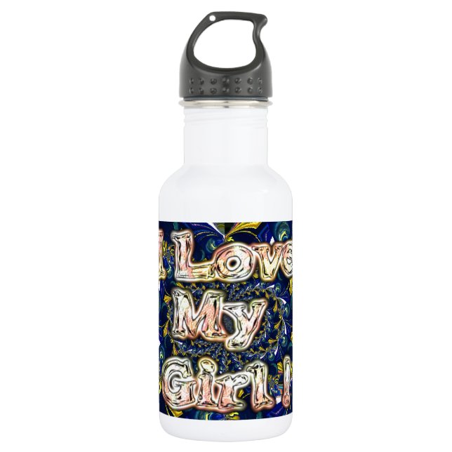 Personalize Your Love Infinity: I Love my Girl Water Bottle (Front)