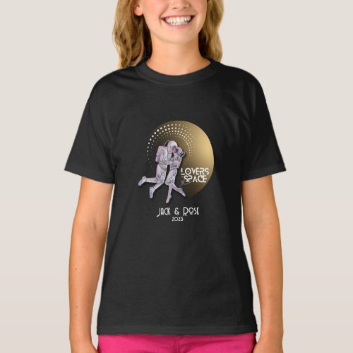 Personalize your Lovers in Space design T_Shirt