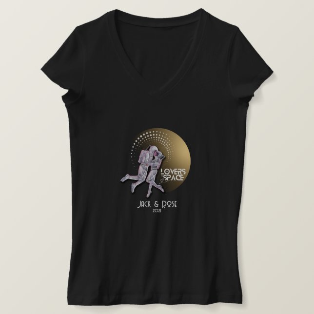 Personalize your Lovers in Space design T-Shirt (Design Front)