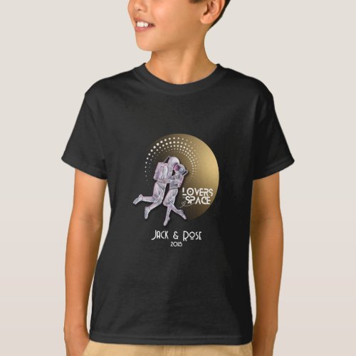 Personalize your Lovers in Space design T_Shirt