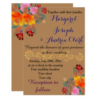 Personalize your multicolor floral golden pattern card