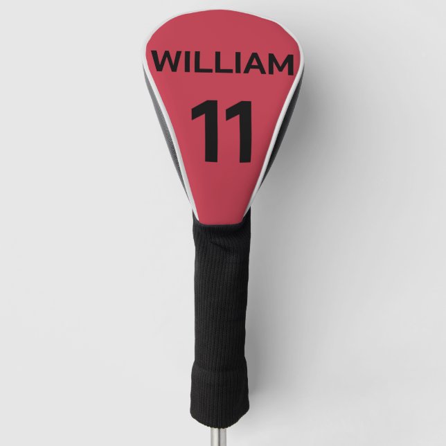 personalize your name and number  golf head cover (Front)