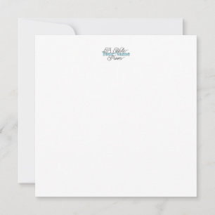 Personalize Your Name Blue Sc Flat Note Card