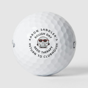 Personalize Your Name Rough Day Fun Golf Design Balls