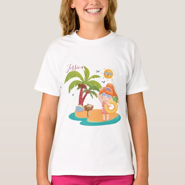 Personalize Your Name Summer Time  T-Shirt (Front)