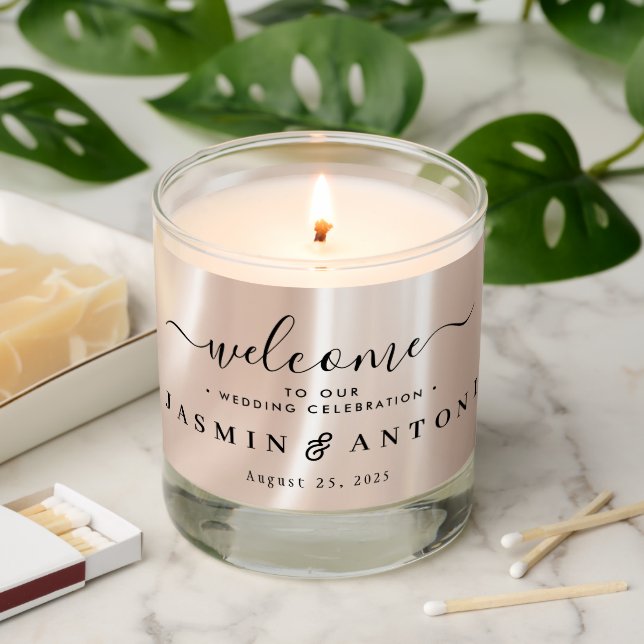 personalize your name  wedding scented candle (Lit)