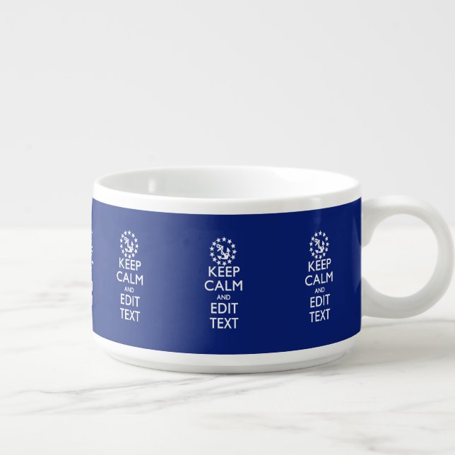 Personalize Your Nautical Keep Calm And Edit Text Bowl (Left)