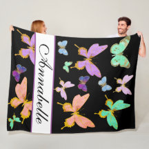 Personalize Your Own Butterfly Fleece Blanket
