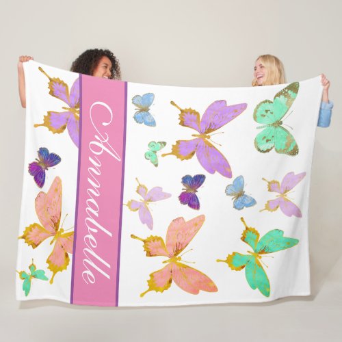 Personalize Your Own Butterfly Fleece Blanket