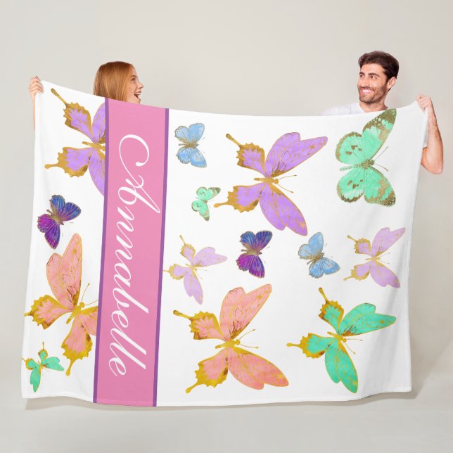 Personalize Your Own Butterfly Fleece Blanket (In Situ)