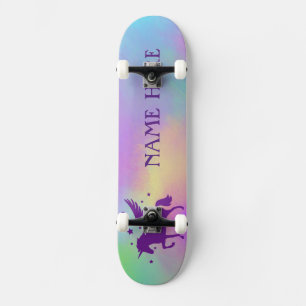 Personalize Your Own Colorful Magical Unicorn Skateboard