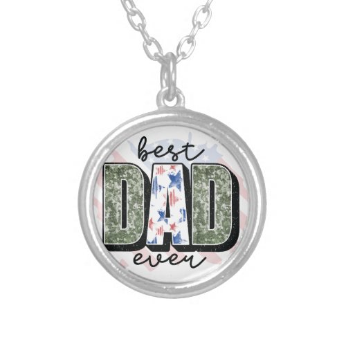 Personalize Your Own Custom Made Best Dad Ever on Silver Plated Necklace