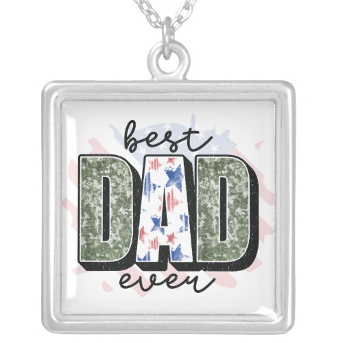 Personalize Your Own Custom Made Best Dad Ever on Silver Plated Necklace
