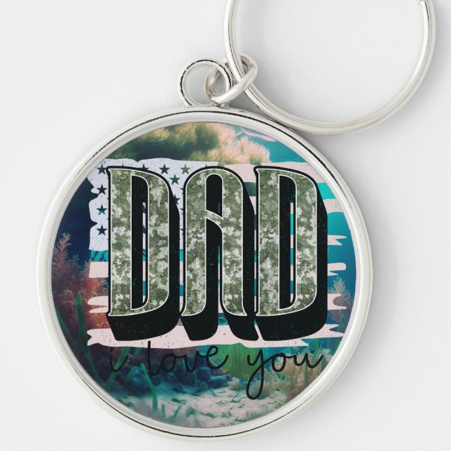 Personalize Your Own Custom Made Dad I Love You on Keychain (Front)