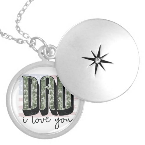 Personalize Your Own Custom Made Dad I Love You on Locket Necklace