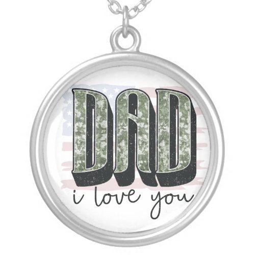 Personalize Your Own Custom Made Dad I Love You on Silver Plated Necklace