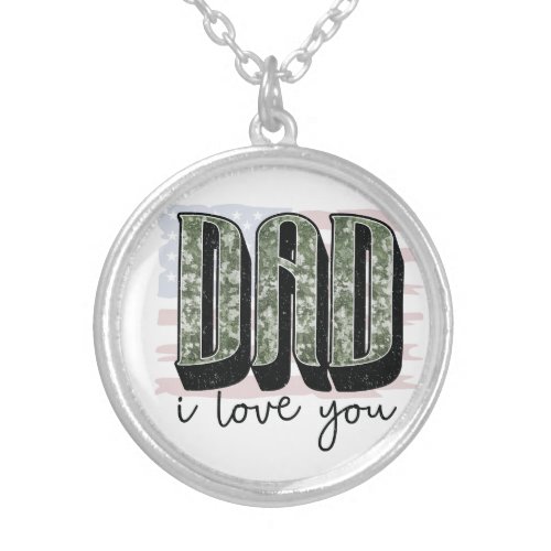 Personalize Your Own Custom Made Dad I Love You on Silver Plated Necklace