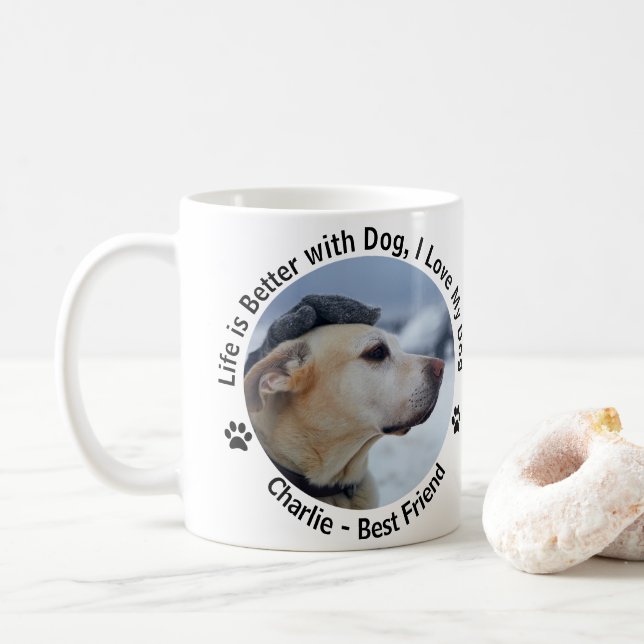 Personalize Your Own Custom Made Design Pet Photo  Coffee Mug (With Donut)