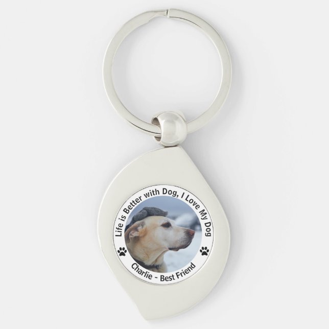 Personalize Your Own Custom Made Design Pet Photo  Keychain (Front)