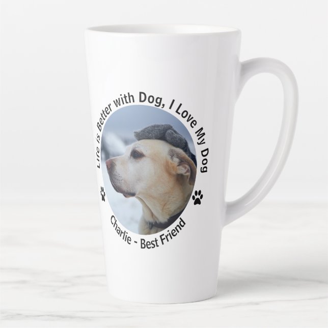 Personalize Your Own Custom Made Design Pet Photo  Latte Mug (Right)