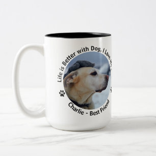 Personalize Your Own Custom Made Design Pet Photo Two-Tone Coffee Mug
