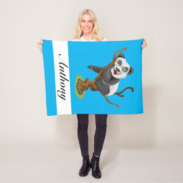 Personalize Your Own Cute Baby Panda Fleece Blanket (In Situ)