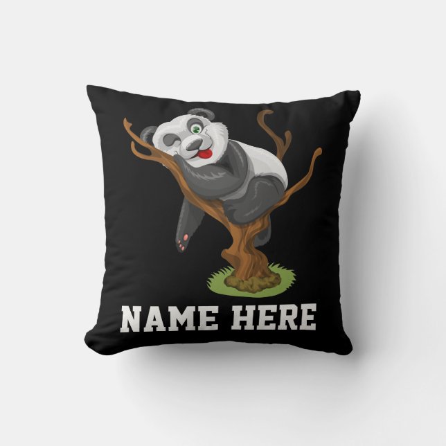 Personalize Your Own Cute Baby Panda Throw Pillow (Front)