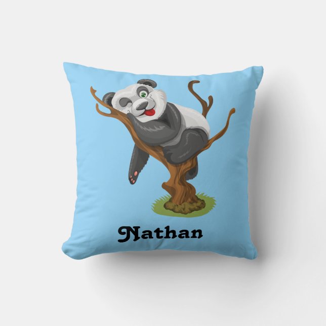 Personalize Your Own Cute Baby Panda Throw Pillow (Front)