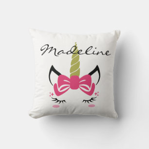 Personalize Your Own Cute Magical Unicorn Throw Pillow