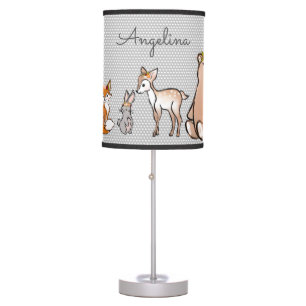 Personalize Your Own Cute Woodland Animals Table Lamp