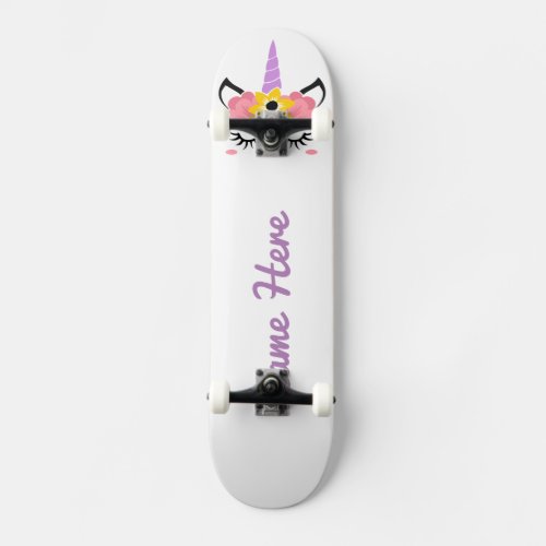 Personalize Your Own Floral Sleeping Unicorn Skateboard