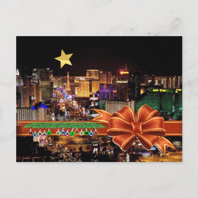 Personalize your own Las Vegas Christmas Postcard (Front)