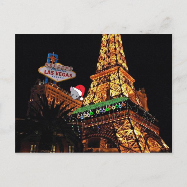 Personalize your own Las Vegas Christmas Postcard (Front)