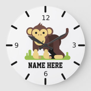 Personalize Your Own Monkey Large Clock