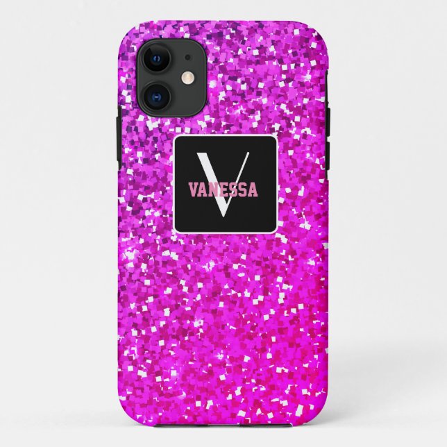 Personalize Your Own Pink Speckle Case-Mate iPhone Case (Back)
