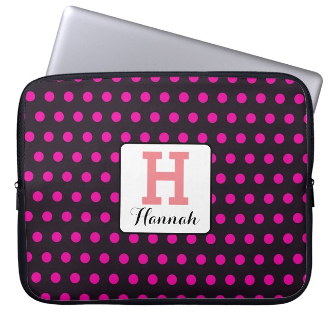 Personalize your own polka - dot laptop sleeve (Front)
