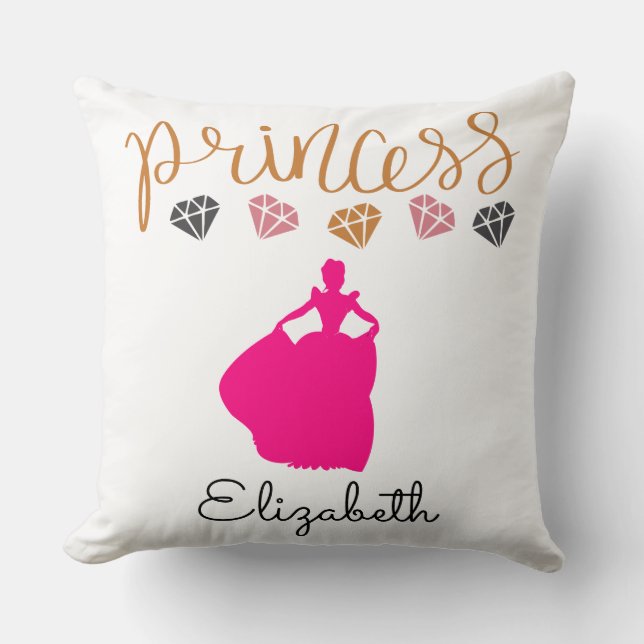 Personalize Your Own Princess Throw Pillow (Front)