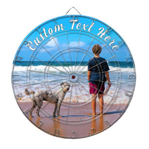 Personalize Your Pet Photo Dart Board Custom Text