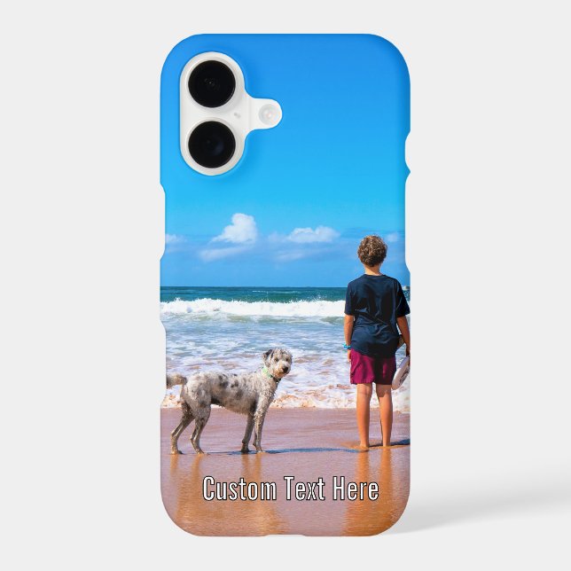 Personalize Your Pet Photo iPhone Case Custom Text (Back)