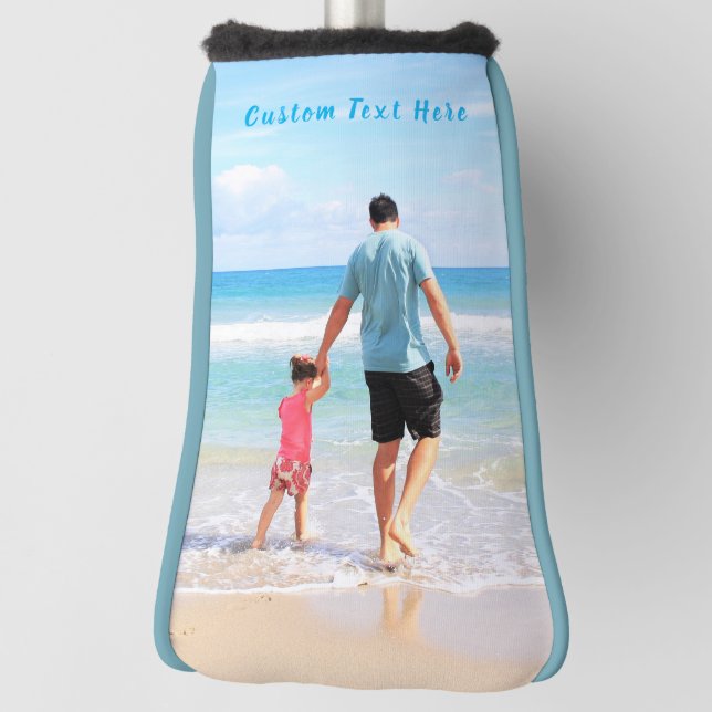 Personalize Your Photo Golf Head Cover Custom Text (Rotate 90)
