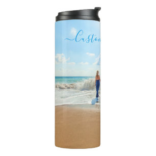 Personalize Your Photo Thermal Tumbler Custom Text