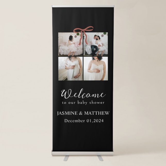 Personalize Your Precious Baby Shower  Retractable Banner (Front)