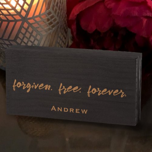 Personalize Your Quote Modern Christian Forgiven  Wooden Box Sign